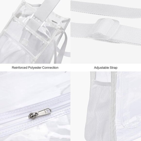 Clear Bag 12x6x12 Stadium Approved - Clear Tote Bag for Sport Events Game Day Co - Picture 5 of 9